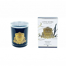 Свеча ароматическая 450г."Lily Flower" в черном сосуде, 15см, 100ч, Cote Noire