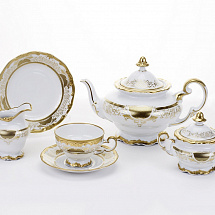 Сервиз чайный Weimar Porzellan на 6 персон "Симфония золотая", 21 предмет, подарочный