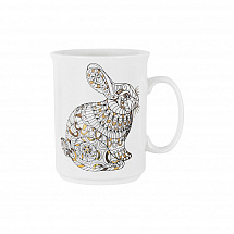 Кружка 415мл."Задумчивый кролик" белая