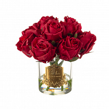Премиальный букет - Бутоны красных роз - Прозрачный