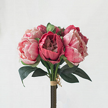 Пион букет, 8 шт., 26см. (бордово-розовый)