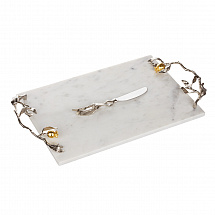 Доска для сыра с ножом Michael Aram "Pomegranate Silver&Gold", 46х25 см