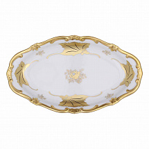 Селедочница 23см."Кленовый лист белый"