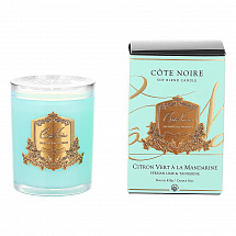 Свеча ароматическая 450г."Persian Lime &Tangerine" в голубом сосуде, 15см, 100ч, Cote Noire