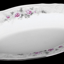 Блюдо овальное 24см."Роза серая платина 5396021" Bernadotte