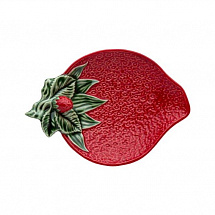 Блюдо для оливок 21x15см."Strawberries" красное
