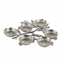 Менажница пятисекционная 30х28см."Grazia" серебряная