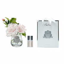 Ароматизированный букет 20см."Tea Rose" розовый в прозрачной вазе Cote Noire