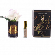 Ароматизированный цветок 13,5см."Natural Touch Rose Buds" бело-розовый/черный Cote Noire