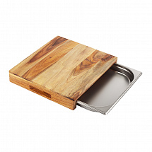 Доска разделочная с емкостью 38x33,5см."Tolentino" коричневая