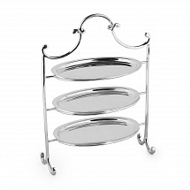 Горка тройная 30см.Royal Family серебряная