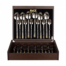 Набор столовых приборов на 6перс.24пред."Victoria" серебряный с золотом