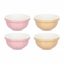 Набор чаш Cane, 9,5 см, 4 шт, коричневый, розовый
