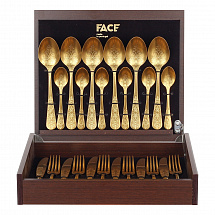 Набор столовых приборов на 6перс.24пред."Antique" матовый золотой