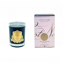 Свеча ароматическая 185г."Rose Petale" в черном сосуде, 12,5см, 60ч, Cote Noire
