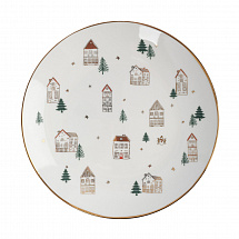 Тарелка 19см."Домики и ели"