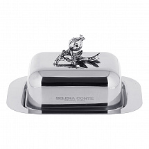 Маслёнка с крышкой 18см."Grazia" гранат