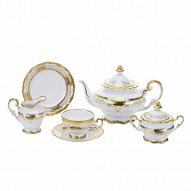 Сервиз чайный Weimar Porzellan на 6 персон "Симфония золотая", 21 предмет, подарочный