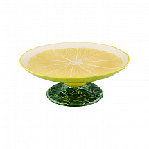 Тортница н/н 33см."Лимон" желтая