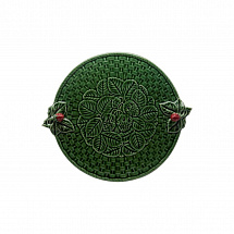 Блюдо круглое 32см."Strawberries" зеленое