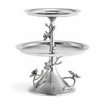 Этажерка Michael Aram "White Orchid", двухъярусная, 23 см, нержавеющая сталь