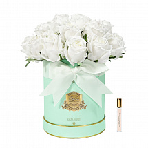 Ароматизированный букет 30см."Hat Box Rose Bouquet" слоновая кость Cote Noire