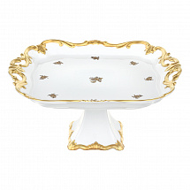 Блюдо квадратное н/н 30см."Роза золотая"