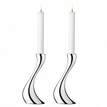 Набор подсвечников со свечами 2шт.20см."Cobra" серебряный Georg Jensen