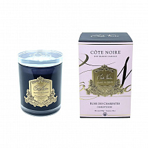 Свеча ароматическая 450г."Charente Rose" в черном сосуде, 15см, 100ч, Cote Noire
