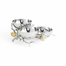 Менажница Michael Aram "Pomegranate Silver&Gold", 3 секции, 23х22 см