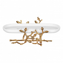 Блюдо сервировочное 42см."Grazia" гранат, золотая