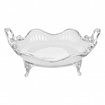 Блюдо для хлеба н/н с ручками 27x21см."Серебряный ободок"