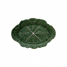 Блюдо овальное 37,5см."Капуста" зеленое