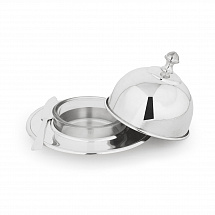 Масленка с ложкой 14см. Royal Family серебреная