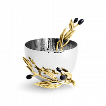 Чаша с ложкой Michael Aram "Olive Branch", 325 мл, 10 см