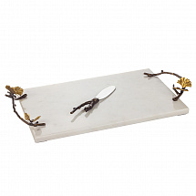 Доска для сыра с ножом Michael Aram "Butterfly Ginkgo", 47х25 см, мрамор
