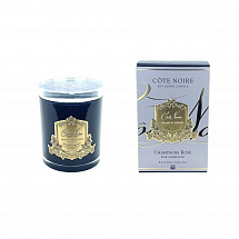 Свеча ароматическая 450г."Champagne Rose" в черном сосуде, 15см, 100ч, Cote Noire