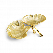 Менажница Michael Aram "Golden Ginkgo", 2 секции, 25х17 см