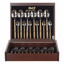 Набор столовых приборов на 6перс.24пред."Hera" золотой с хромом