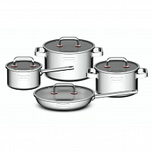 Набор посуды из 8 предметов "Modesto" красный, зеркальный