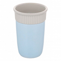 Стакан с силиконовой крышкой 300мл."Double wall" голубой