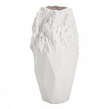 Ваза для цветов, 25,5 см, белая, матовая, Текстура, Gloria