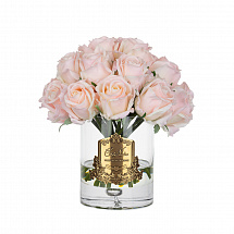Grand Rose Bud Bouquet -
Champagne Pink - Clear & Gold