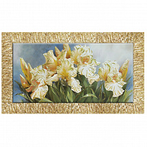 Картина 60х120см "Желтые ирисы", золотая рама