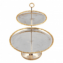 Горка двойная большая "Узоры" серебро