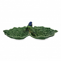 Менажница двухсекционная 34х19см."Cinerária" зеленая