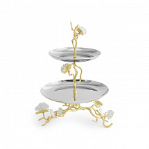 Этажерка Michael Aram "Butterfly Ginkgo Gold", двухъярусная, 33 см
