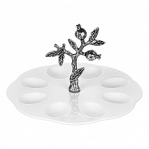 Подставка для яиц 22см."Grazia" гранат, серебряная