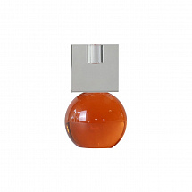 Подсвечник 13х8см. прозрачный-янтарный