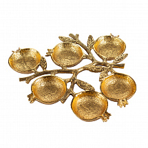 Менажница пятисекционная 30х28см."Grazia" золотая